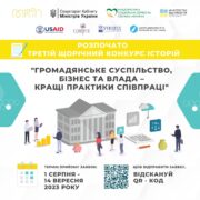 Увага! Конкурс «Громадянське суспільство, бізнес та влада – кращі практики співпраці»!